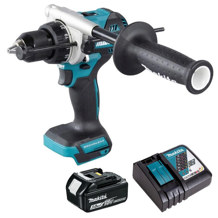 Makita DHP492Z Perceuse-visseuse à percussion sans fil 18V LXT sans balai avec 1 batterie 3.0Ah et chargeur